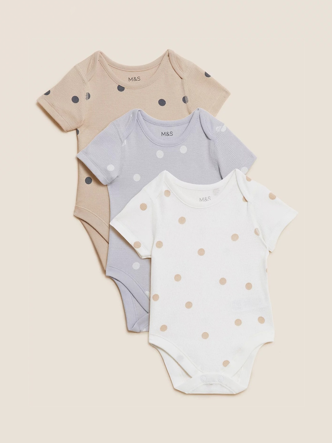 Marks & Spencer Infants Pack Of 3 Self Design Short Sleeves Pure Cotton Bodysuits, White
Marks & Spencer Infants Pack Of 3 Self Design Short Sleeves Pure Cotton Bodysuits, White