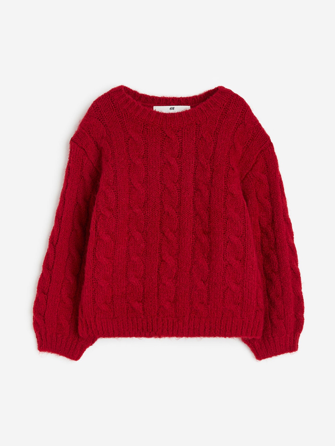 H&M Infant Girls Cable-Knit Jumper, Red