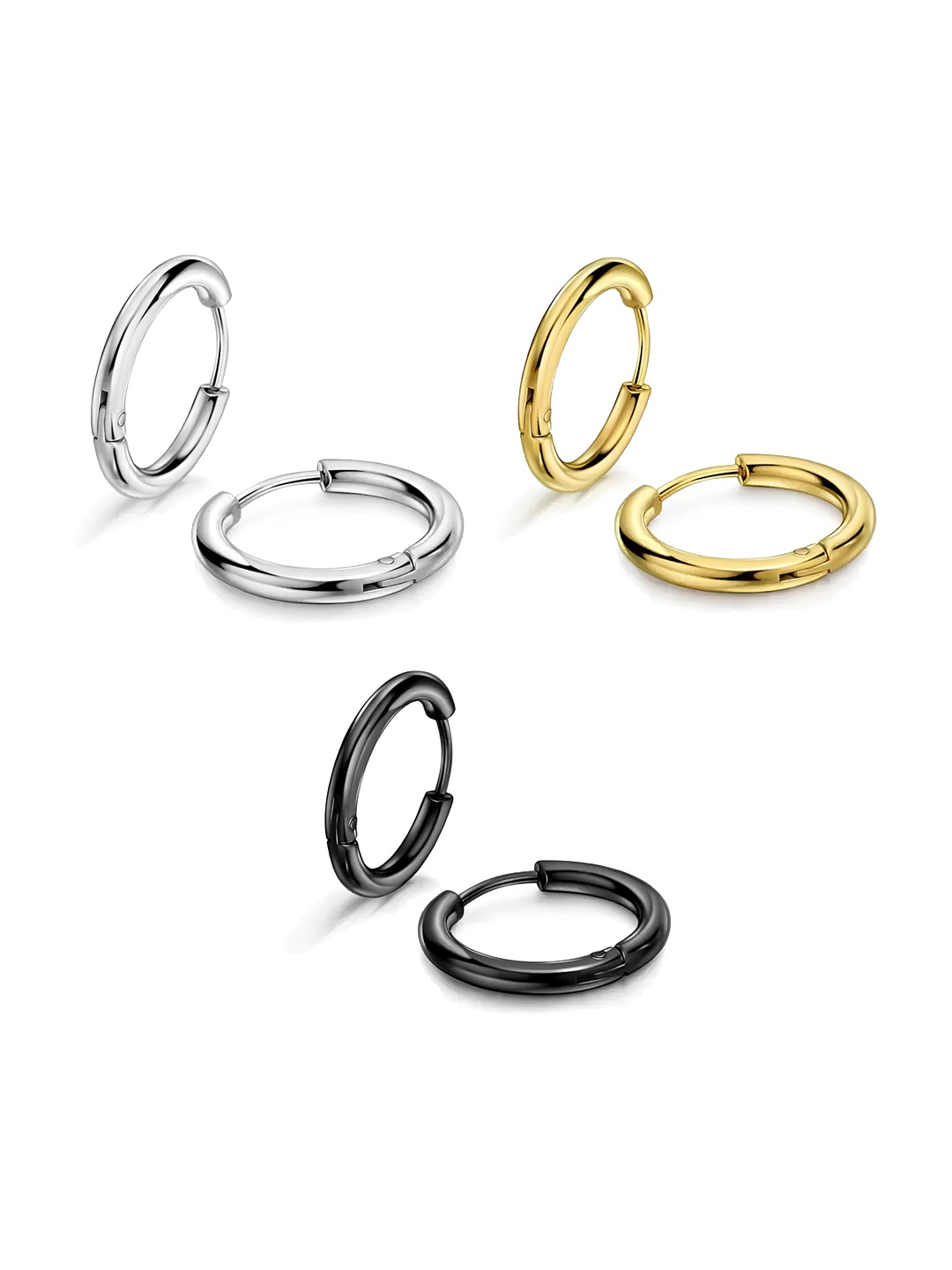 KARISHMA KREATIONS Unisex Set Of 3 Stainless Steel Circular Shaped Hoop Earrings, Gold
KARISHMA KREATIONS Unisex Set Of 3 Stainless Steel Circular Shaped Hoop Earrings, Gold
