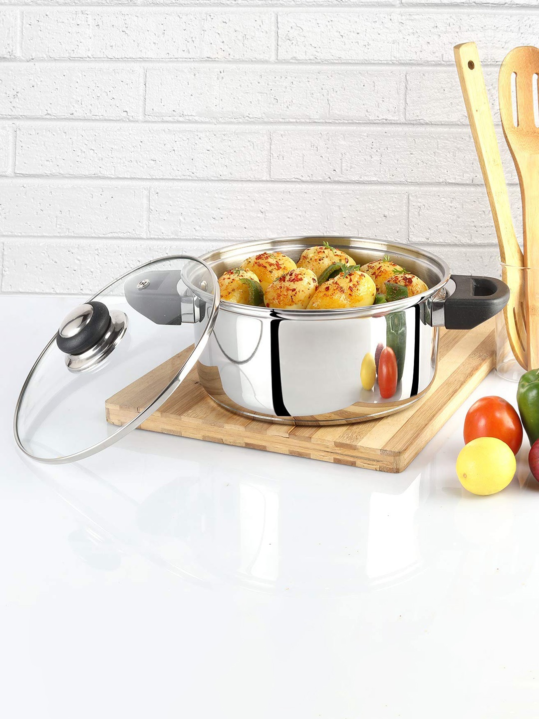 Cello Steelox Induction Compatible Stainless Steel Casserole with Glass Lid 3 L, Silver
Cello Steelox Induction Compatible Stainless Steel Casserole with Glass Lid 3 L, Silver