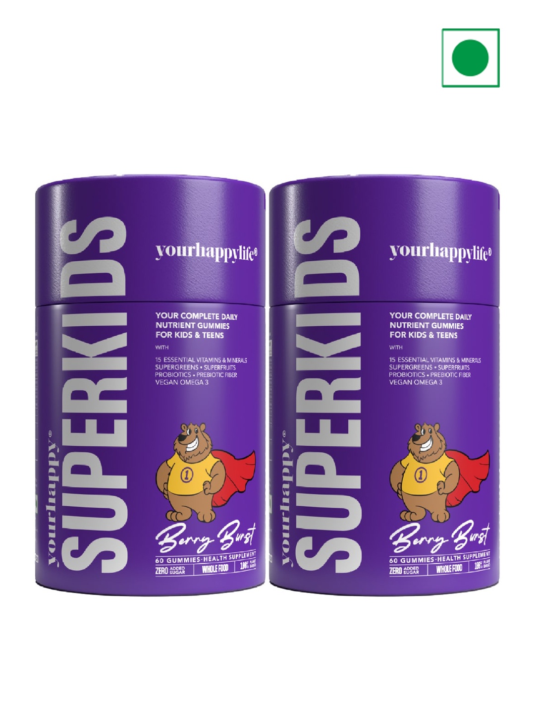 yourhappylife 2Pcs SuperKids Multivitamin Gummies For Immunity - 60 Gummies Each, Na
yourhappylife 2Pcs SuperKids Multivitamin Gummies For Immunity - 60 Gummies Each, Na