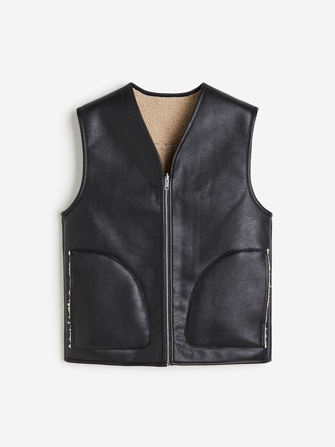H&M Men Slim Fit Reversible Gilet, Black