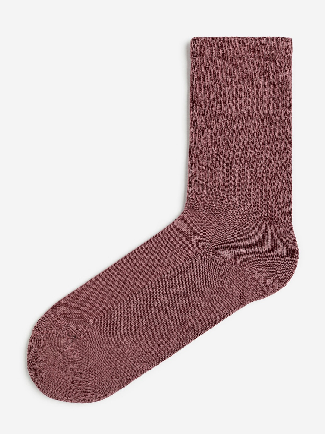 H&M Men Fine-Knit Calf-Length Socks, Pink