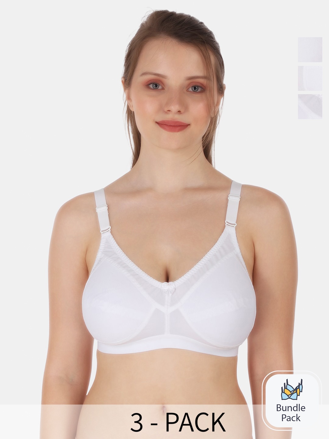 Tweens Pack Of 3 Cotton Minimizer Bra Medium Coverage All Day Comfort Non-Wired, White
Tweens Pack Of 3 Cotton Minimizer Bra Medium Coverage All Day Comfort Non-Wired, White