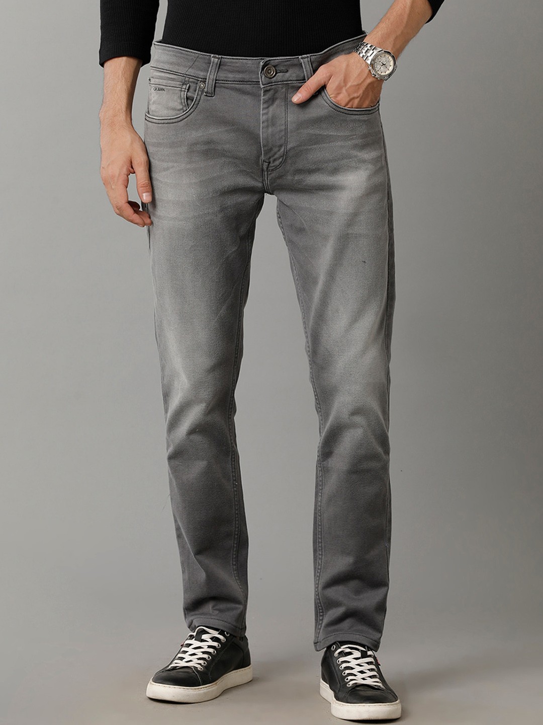 Voi Jeans Men Skinny Fit Clean Look Light Fade Stretchable Cotton Jeans, Grey
Voi Jeans Men Skinny Fit Clean Look Light Fade Stretchable Cotton Jeans, Grey