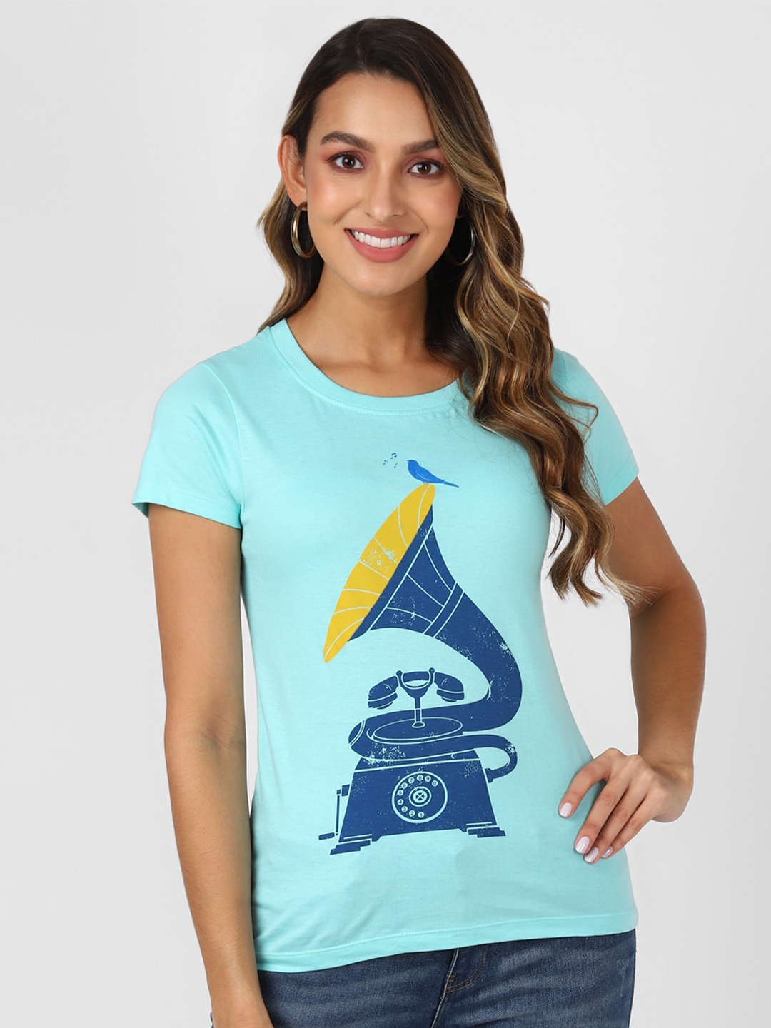 UrbanMark Graphic Printed Round Neck Cotton Regular T-shirt, Turquoise blue
UrbanMark Graphic Printed Round Neck Cotton Regular T-shirt, Turquoise blue