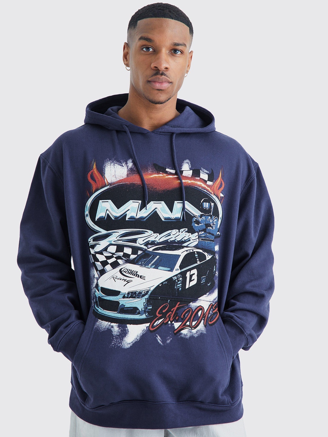 boohooMAN Graphic Printed Hooded Oversized Sweatshirt With Kangaroo Pocket, Navy blue
boohooMAN Graphic Printed Hooded Oversized Sweatshirt With Kangaroo Pocket, Navy blue