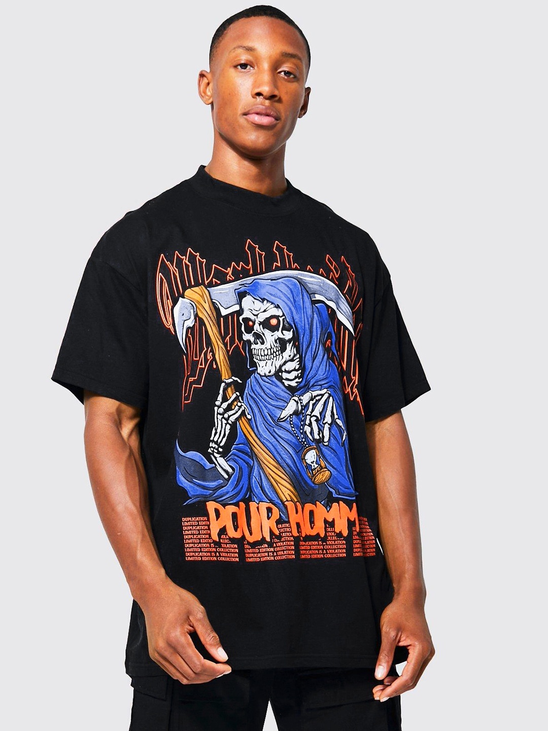 boohooMAN Grim Reaper Printed Drop-Shoulder Sleeves Pure Cotton Oversized T-shirt, Black
boohooMAN Grim Reaper Printed Drop-Shoulder Sleeves Pure Cotton Oversized T-shirt, Black