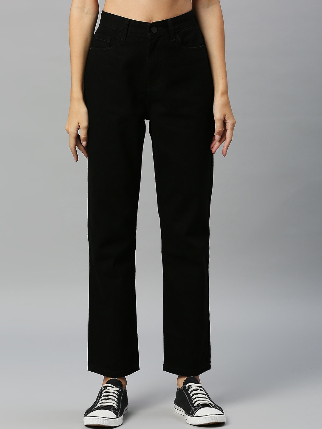 Mast & Harbour Women Straight Fit High-Rise Comfort Cotton Stretchable Jeans, Black
Mast & Harbour Women Straight Fit High-Rise Comfort Cotton Stretchable Jeans, Black