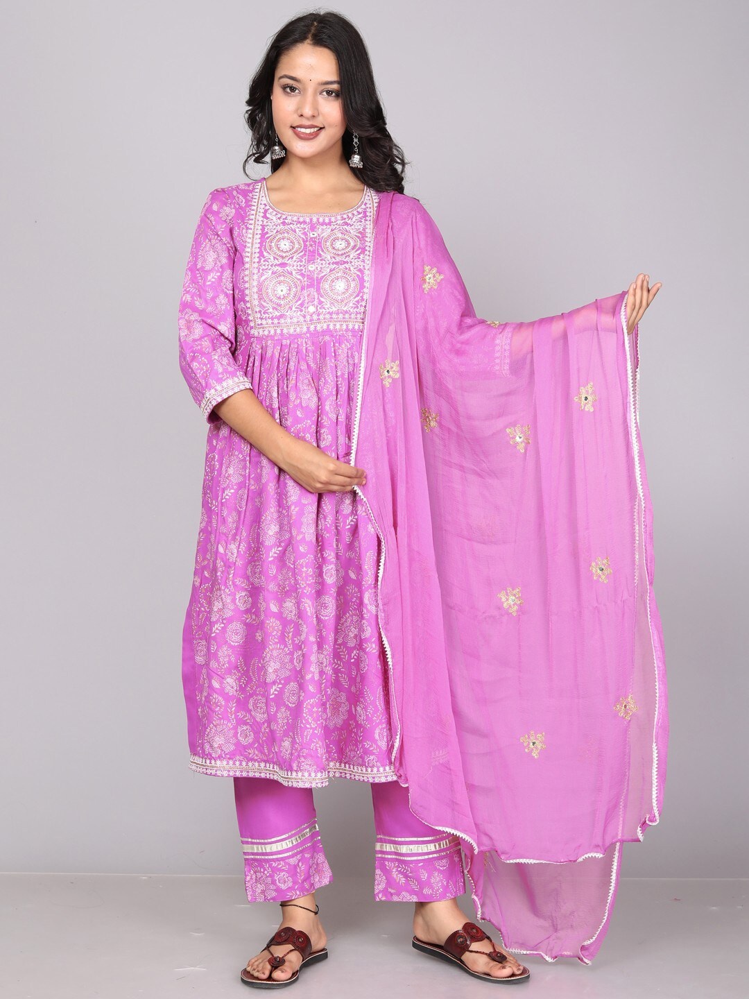 Miramaar Floral Printed Regular Thread Work A-Line Kurta & Trousers With Dupatta, Pink
Miramaar Floral Printed Regular Thread Work A-Line Kurta & Trousers With Dupatta, Pink