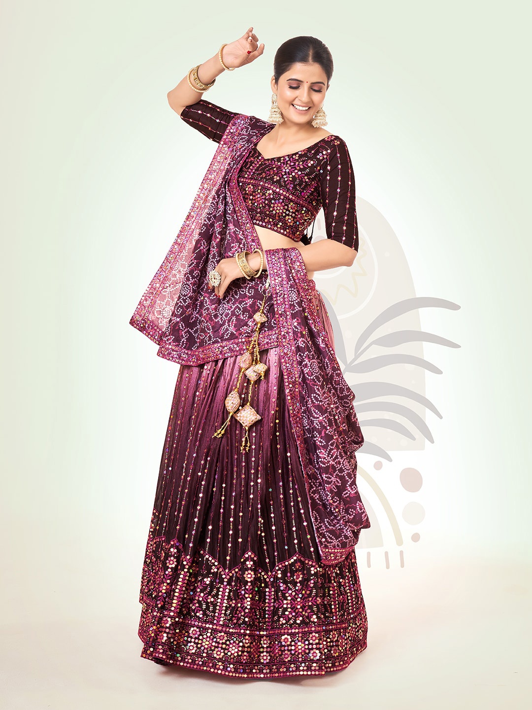 SHOPGARB Embroidered Sequinned Semi-Stitched Lehenga & Unstitched Blouse With Dupatta, Purple
SHOPGARB Embroidered Sequinned Semi-Stitched Lehenga & Unstitched Blouse With Dupatta, Purple