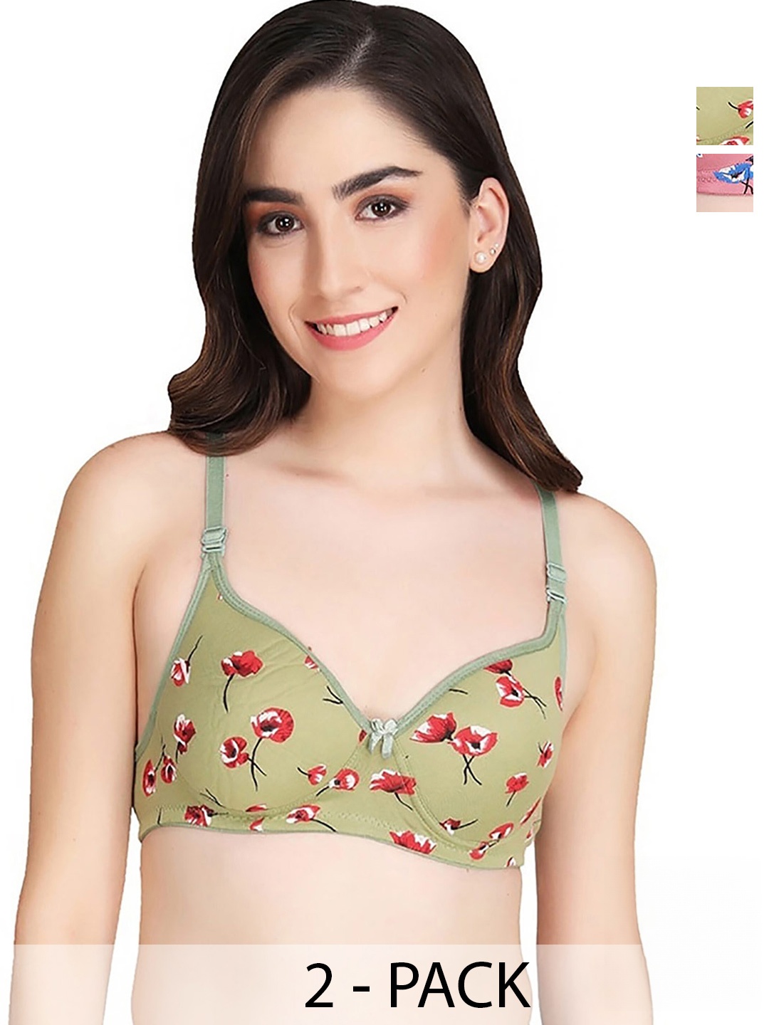 Aamarsh Pack Of 2 Floral Printed 360 Degree Support Full Coverage Minimizer Bra, Pink
Aamarsh Pack Of 2 Floral Printed 360 Degree Support Full Coverage Minimizer Bra, Pink