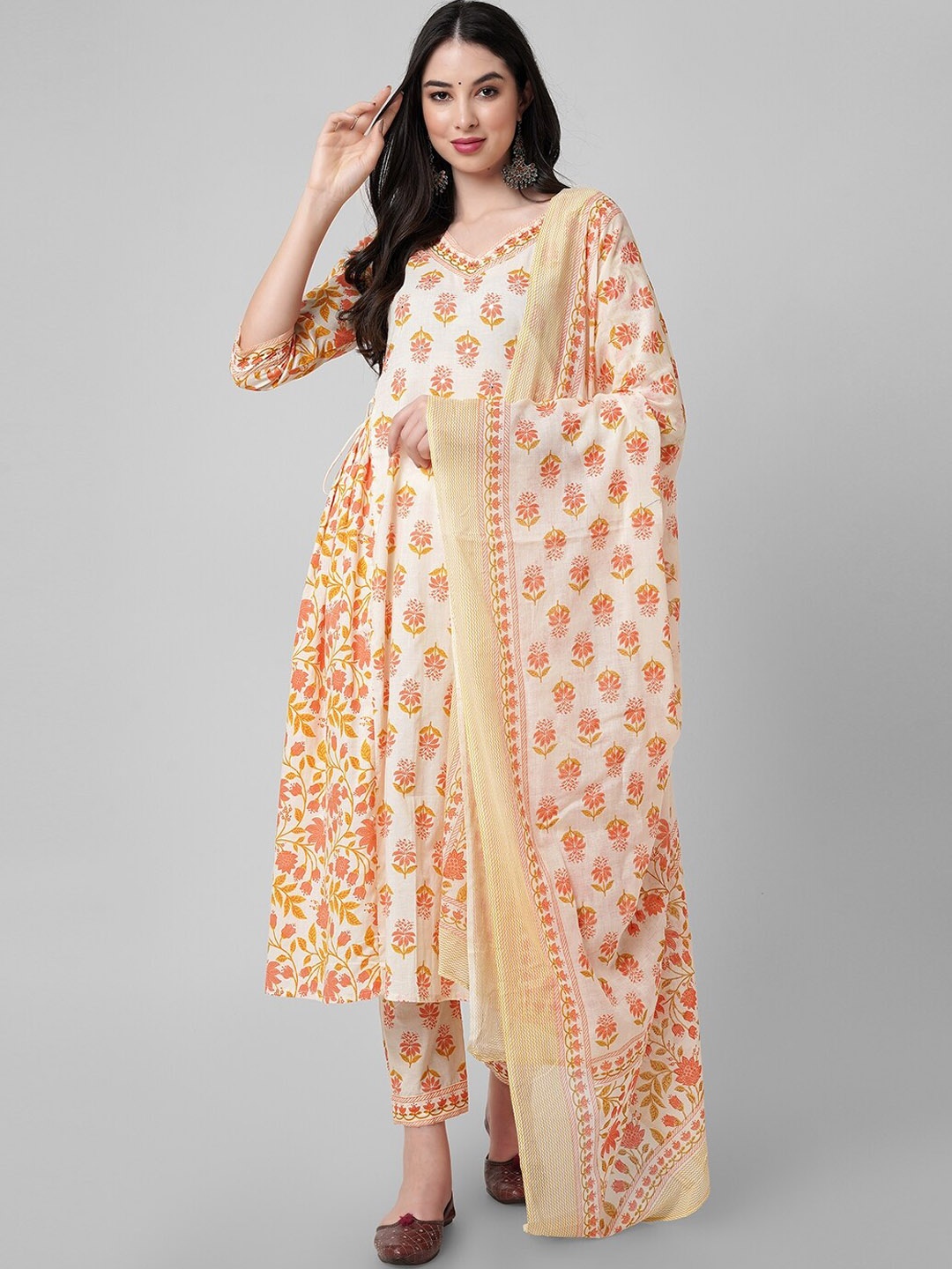 Amayra Women Ethnic Motifs Printed Pure Cotton A-Line Kurta With Trousers & Dupatta, Yellow
Amayra Women Ethnic Motifs Printed Pure Cotton A-Line Kurta With Trousers & Dupatta, Yellow