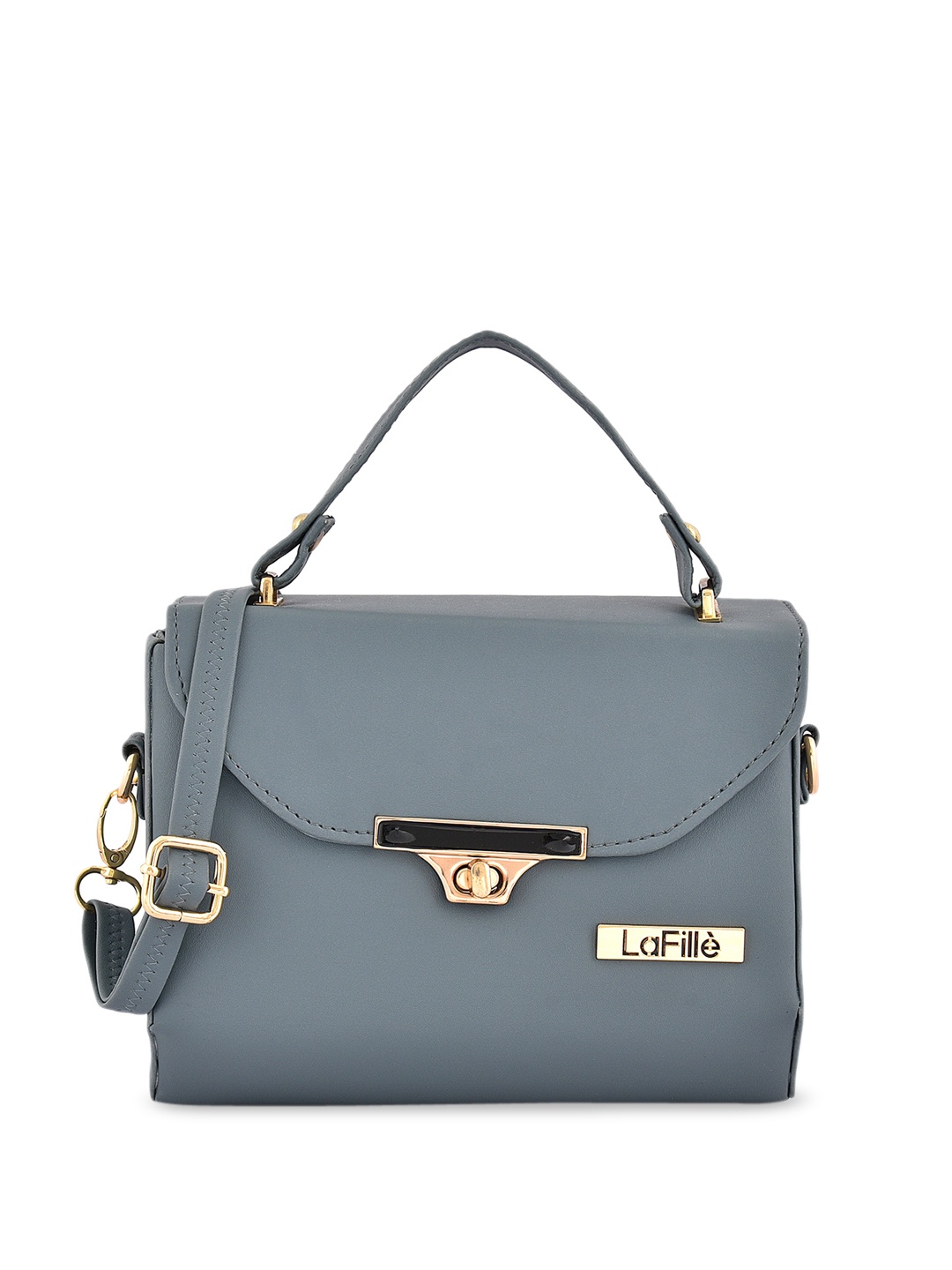 LaFille PU Structured Satchel Bag, Grey