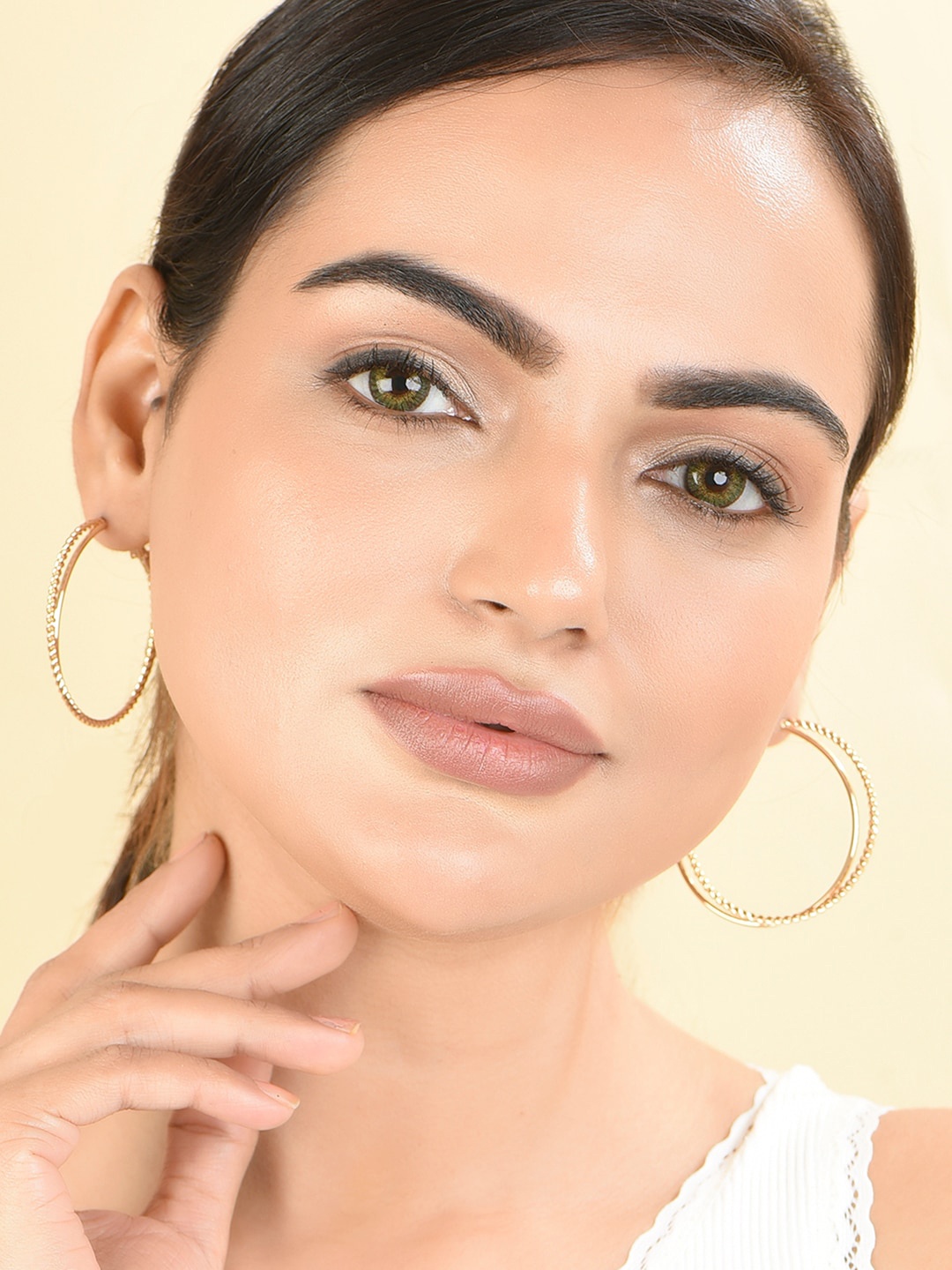 ToniQ Gold-Plated Circular Hoop Earrings