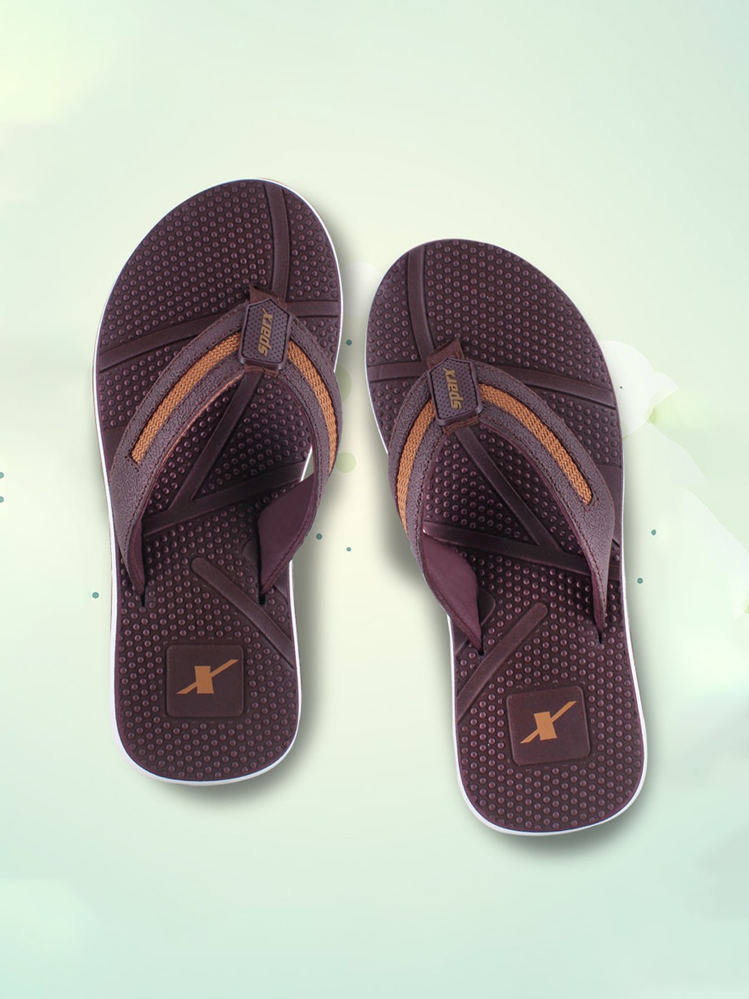 Sparx Men Textured Thong Flip-Flops, Brown