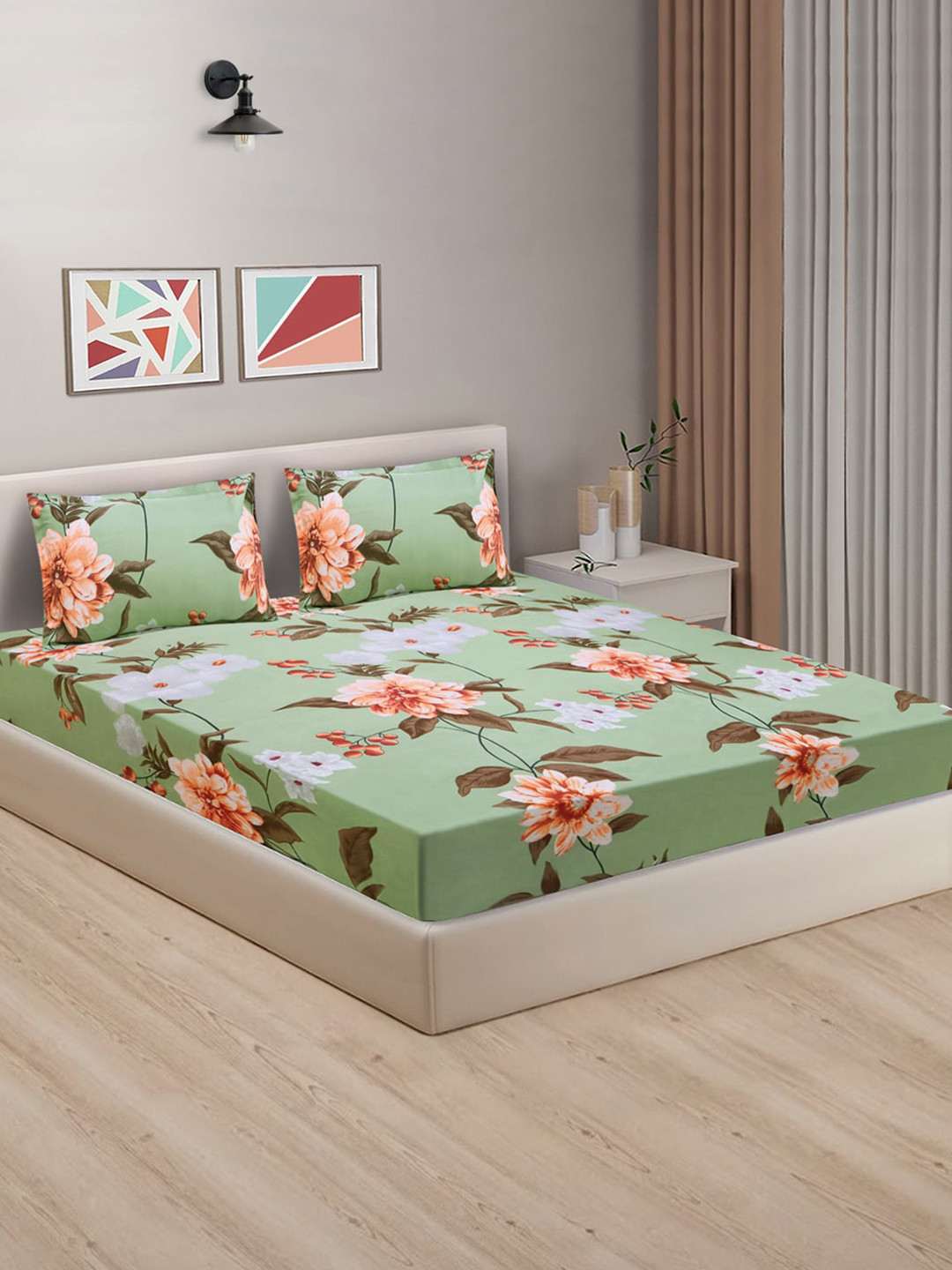Good Homes by Home Candy Green & Pink Floral Cotton 144 TC King Bedsheet & 2 Pillow Covers
Good Homes by Home Candy Green & Pink Floral Cotton 144 TC King Bedsheet & 2 Pillow Covers