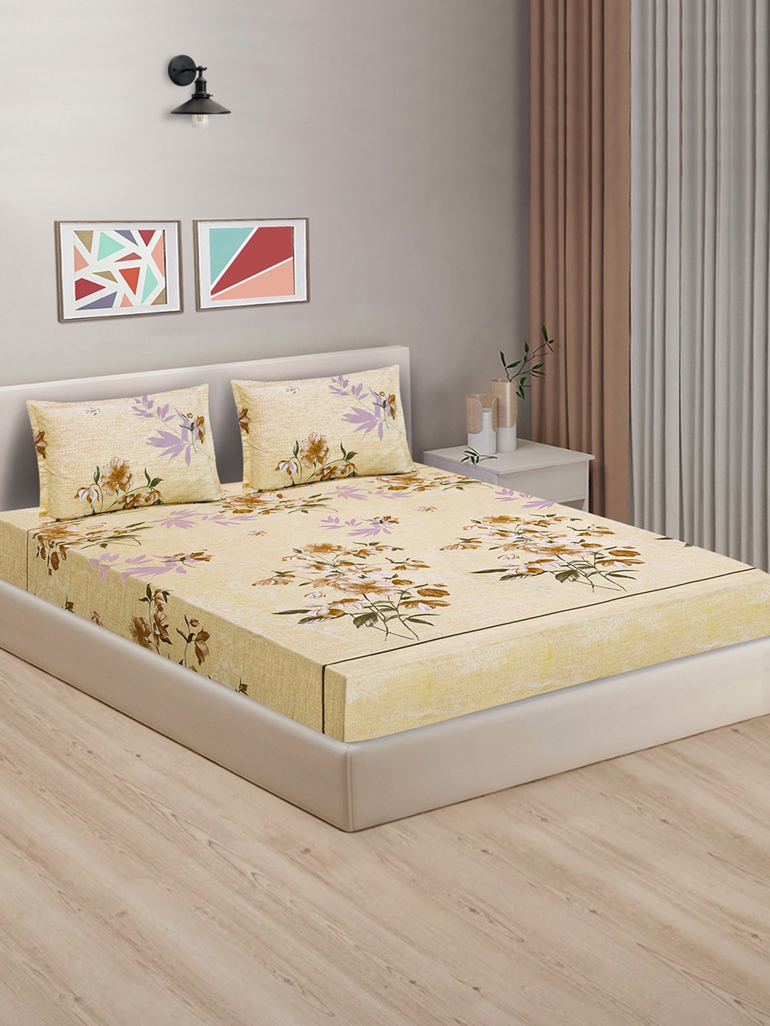Good Homes by Home Candy Cream Floral Cotton 144 TC King Bedsheet & 2 Pillow Covers
Good Homes by Home Candy Cream Floral Cotton 144 TC King Bedsheet & 2 Pillow Covers