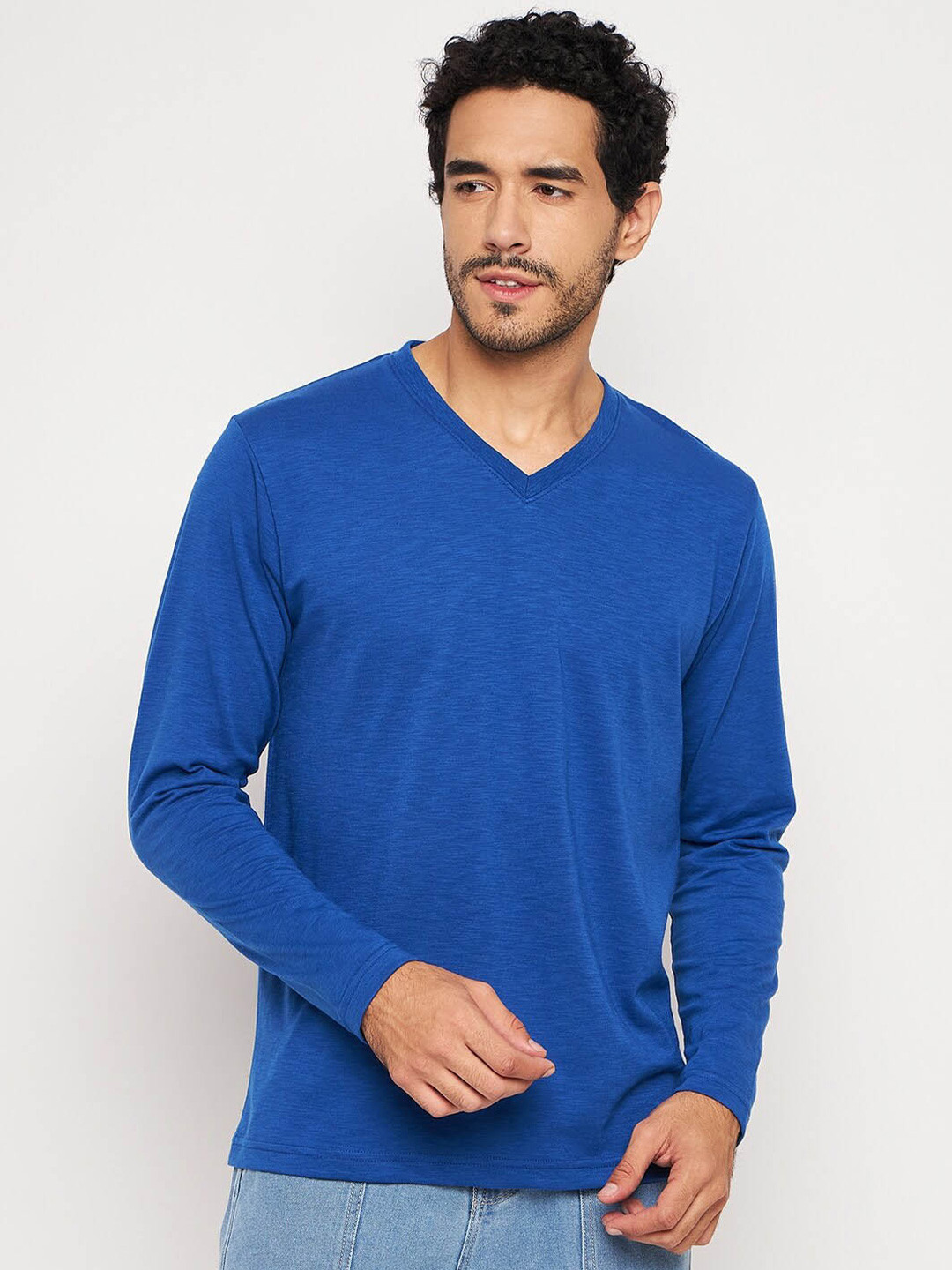 Club York V-Neck Cotton Casual T-shirt, Blue 
Club York V-Neck Cotton Casual T-shirt, Blue