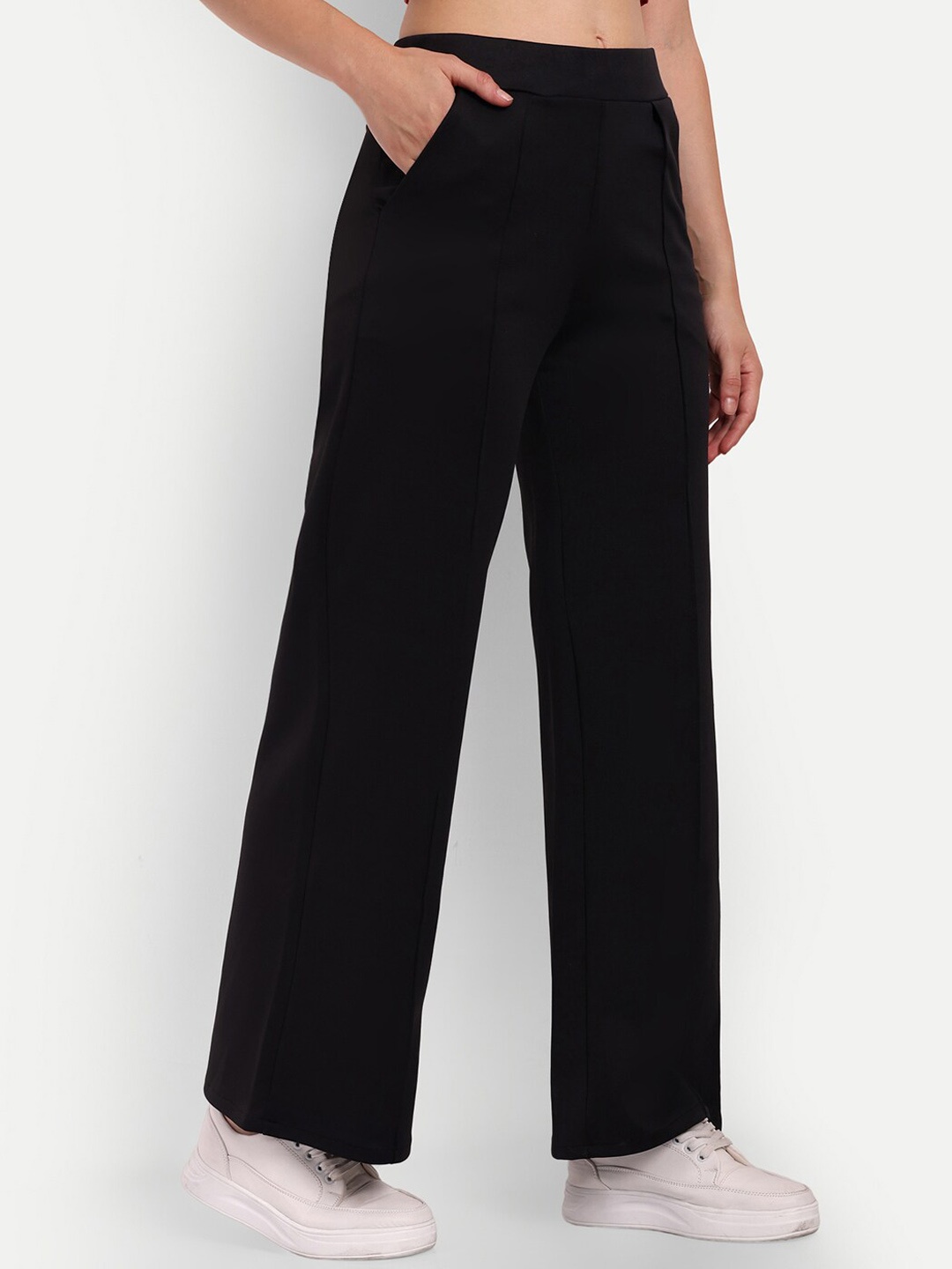 Next One Women Smart Straight Fit High-Rise Easy Wash Cotton Parallel Trousers, Black
Next One Women Smart Straight Fit High-Rise Easy Wash Cotton Parallel Trousers, Black
