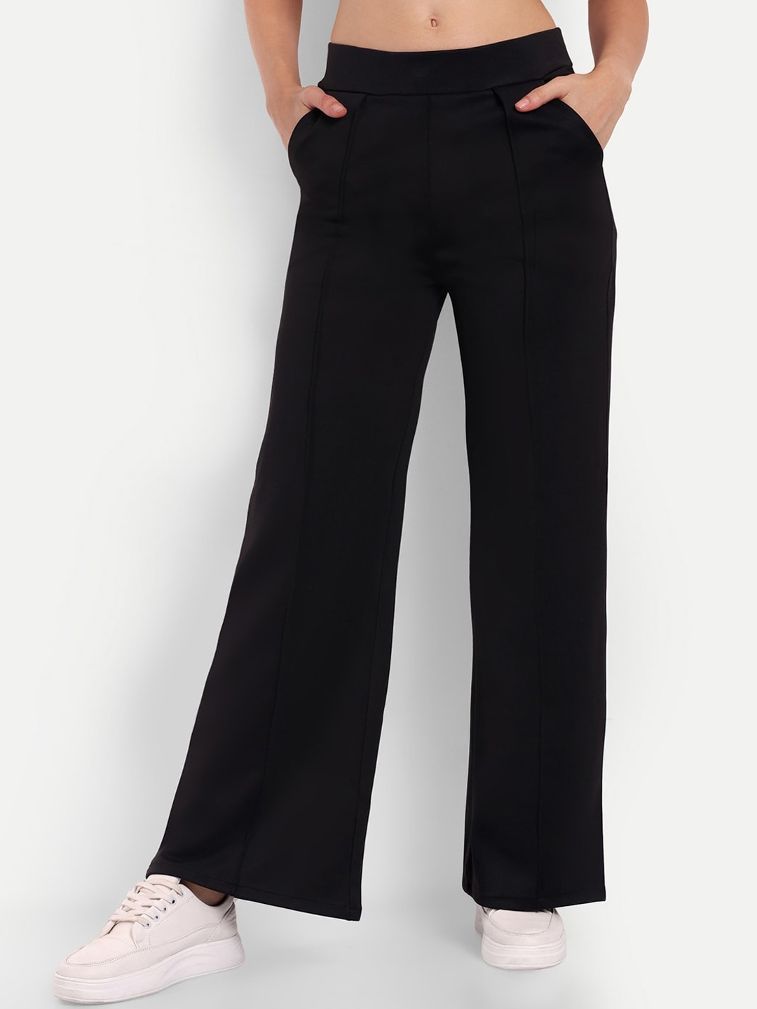 Next One Women Smart Straight Fit High-Rise Easy Wash Cotton Parallel Trousers, Black
Next One Women Smart Straight Fit High-Rise Easy Wash Cotton Parallel Trousers, Black