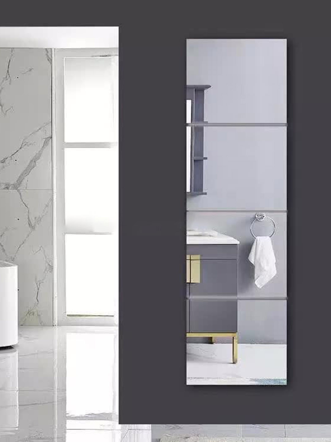 WallDaddy Silver Toned 4 Pieces Acrylic Self-Adhesive Square Mirror Wall Stickers, Grey
WallDaddy Silver Toned 4 Pieces Acrylic Self-Adhesive Square Mirror Wall Stickers, Grey