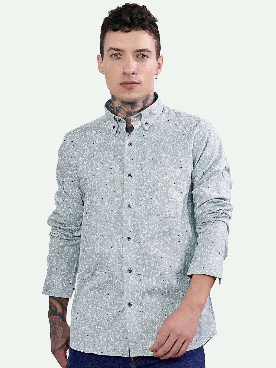 FRENCH CROWN Standard Abstract Printed Button-Down Collar Long Sleeves Cotton Casual Shirt, White
FRENCH CROWN Standard Abstract Printed Button-Down Collar Long Sleeves Cotton Casual Shirt, White