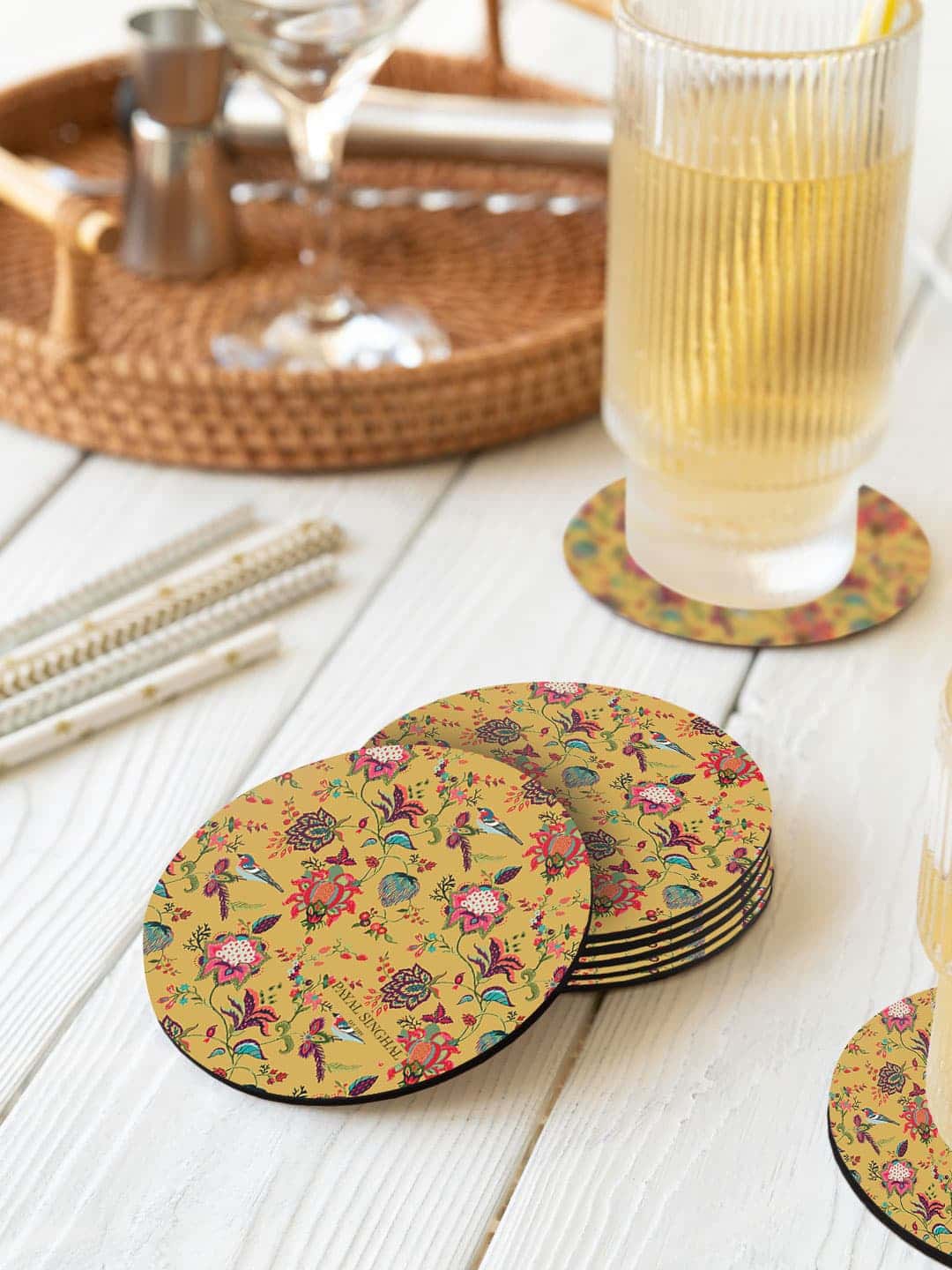macmerise Mustard Yellow & Pink 6-Pieces Payal Singhal Chidiya Printed Circle Coasters
macmerise Mustard Yellow & Pink 6-Pieces Payal Singhal Chidiya Printed Circle Coasters