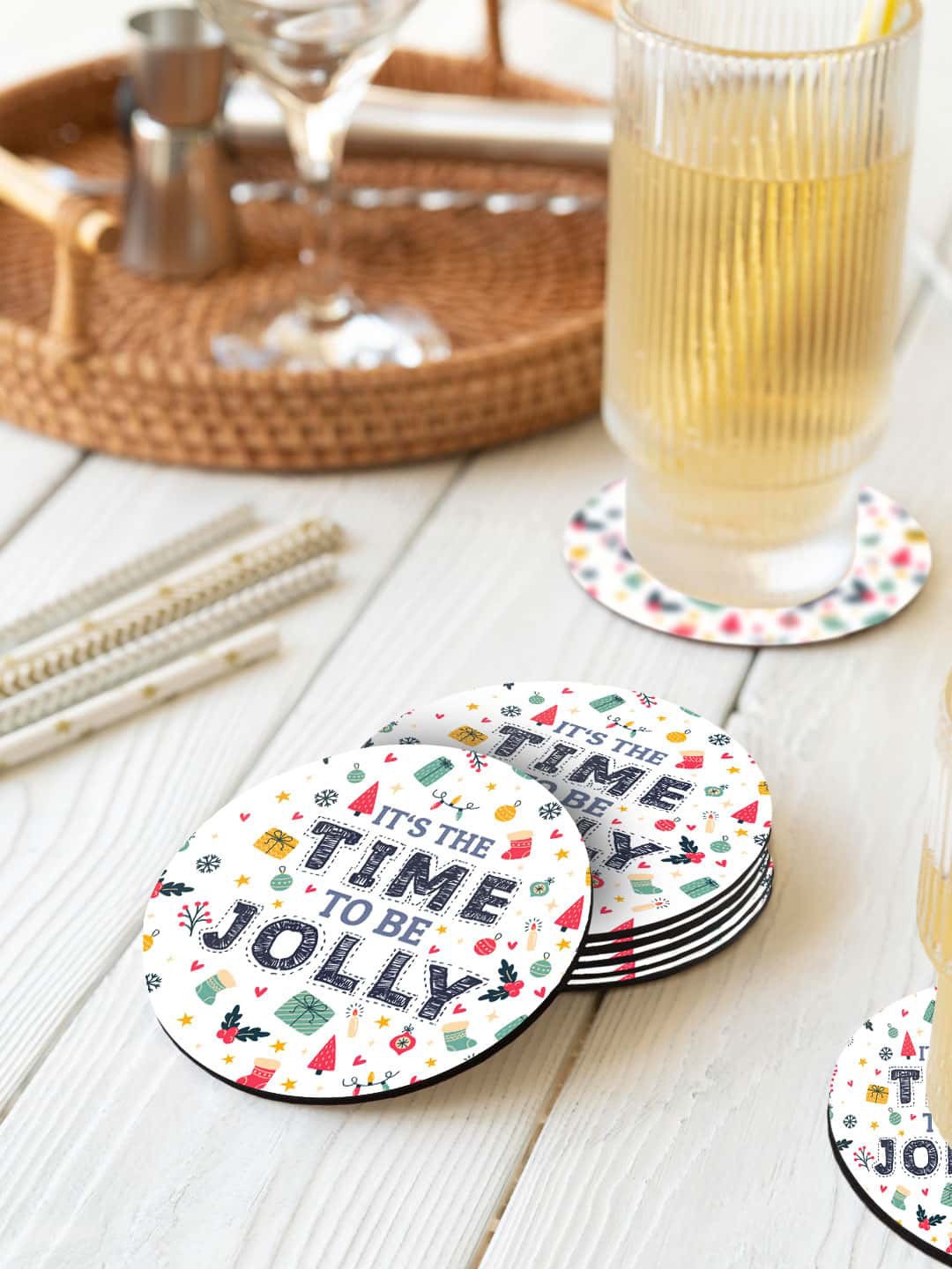 macmerise Illustrations White & Black 6 Pieces Christmas Time Printed Circle Coasters
macmerise Illustrations White & Black 6 Pieces Christmas Time Printed Circle Coasters