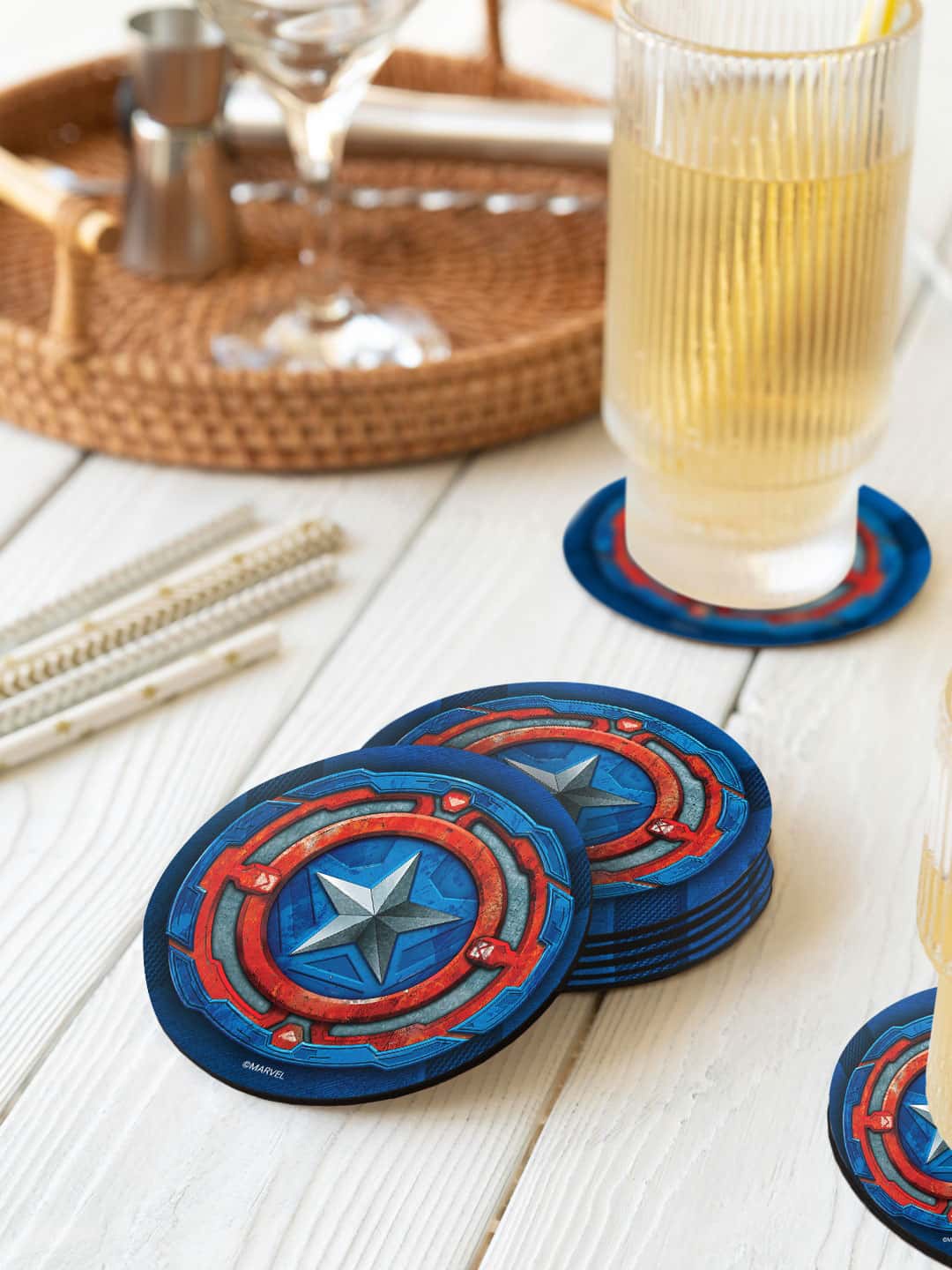 macmerise Marvel Blue & Red 6 Pieces Armor Badge Captain America Printed Circle Coasters
macmerise Marvel Blue & Red 6 Pieces Armor Badge Captain America Printed Circle Coasters