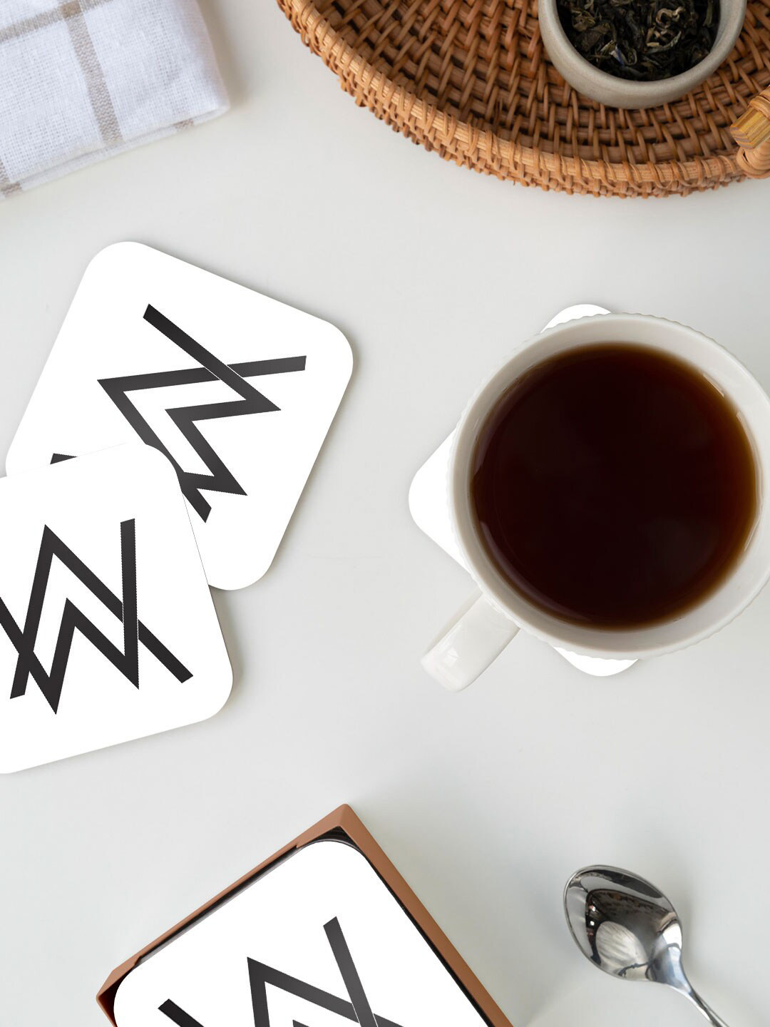 macmerise White & Black Printed Square Coaster 
macmerise White & Black Printed Square Coaster