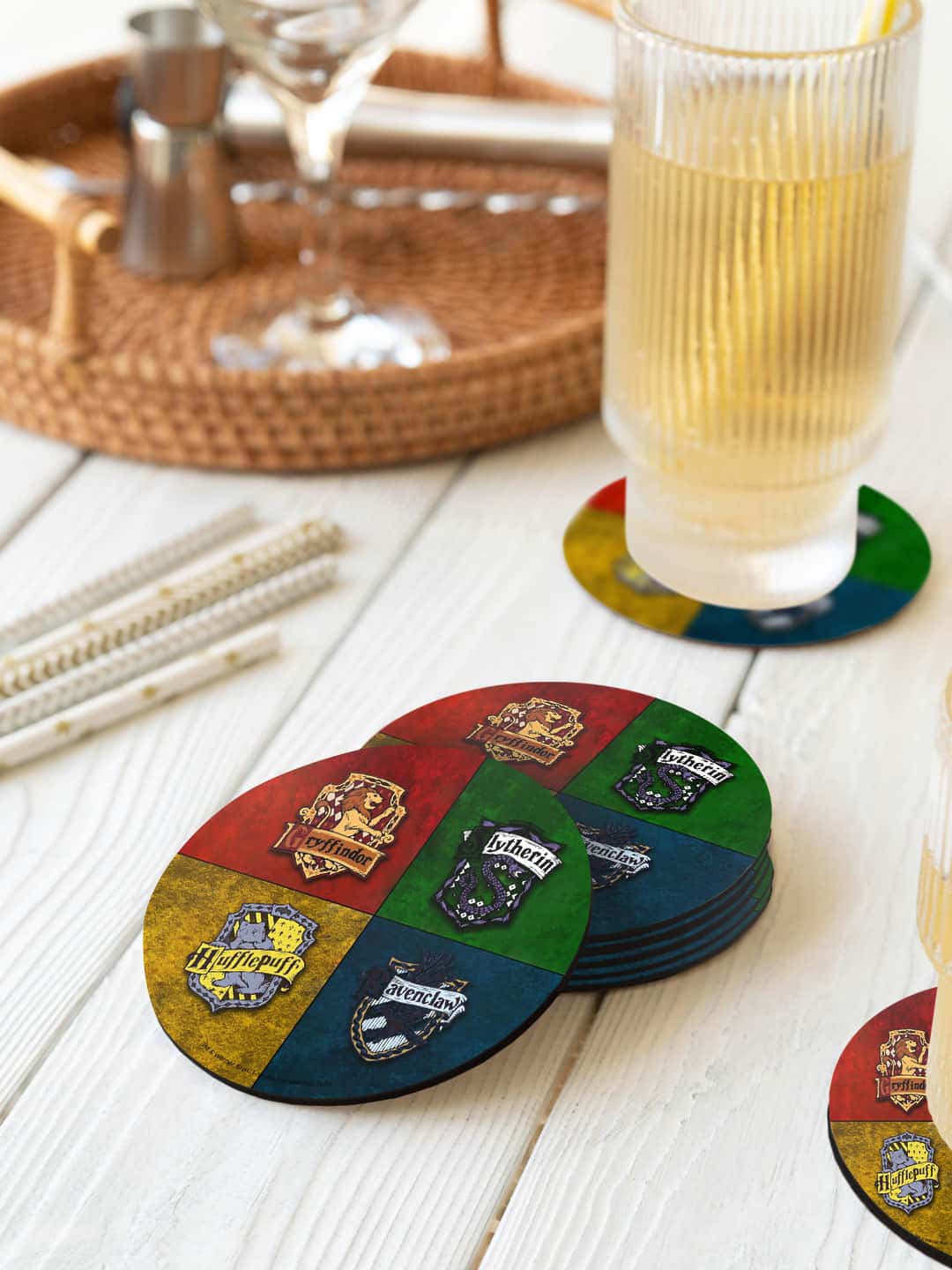 macmerise Harry Potter Green & Blue 6 Pieces Houses of Hogwarts Printed Round Coasters
macmerise Harry Potter Green & Blue 6 Pieces Houses of Hogwarts Printed Round Coasters