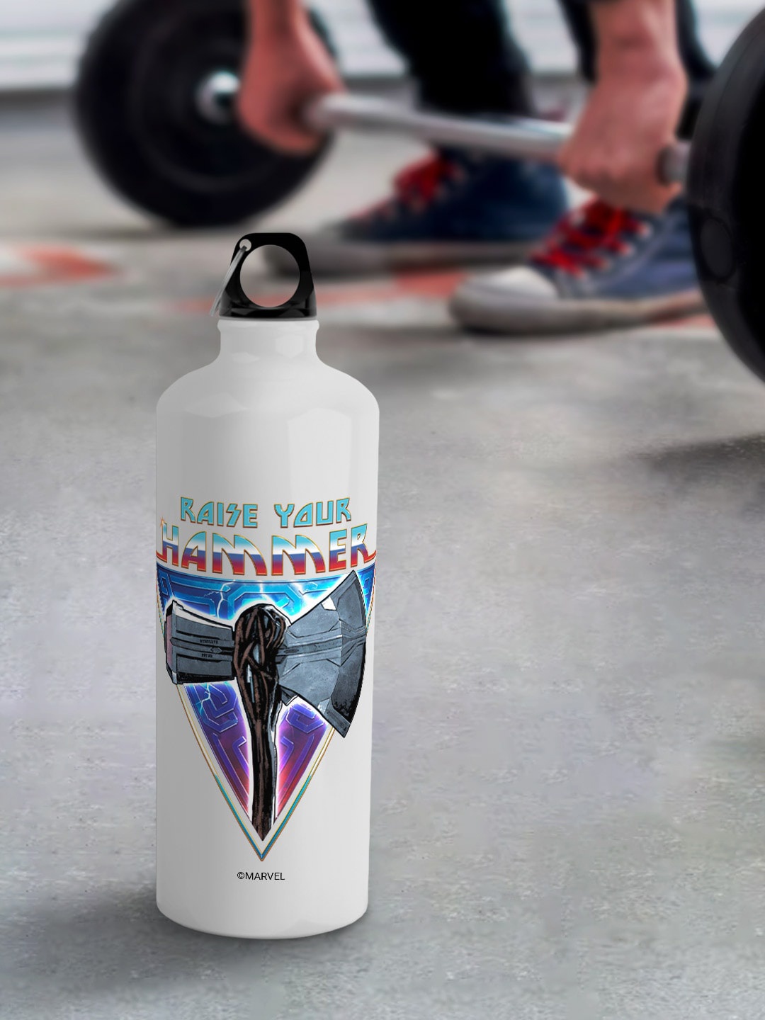 macmerise Leak Proof Worthy Raise Your Hammer Design Aluminium Water Bottle 750ml, White
macmerise Leak Proof Worthy Raise Your Hammer Design Aluminium Water Bottle 750ml, White