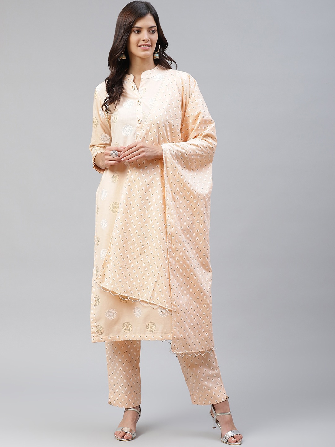 JC4U Ethnic Motifs Printed Regular Pure Cotton Straight Kurta & Trousers With Dupatta, Peach
JC4U Ethnic Motifs Printed Regular Pure Cotton Straight Kurta & Trousers With Dupatta, Peach