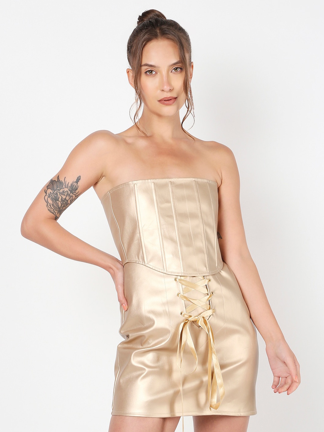 LIYOKKI Strapless Co-Ords, Gold