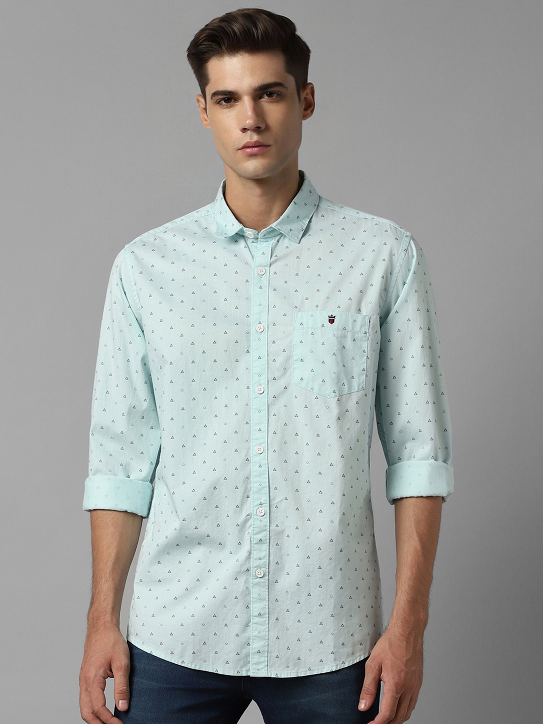 Louis Philippe Jeans Slim Fit Opaque Geometric Printed Pure Cotton Casual Shirt, Blue
Louis Philippe Jeans Slim Fit Opaque Geometric Printed Pure Cotton Casual Shirt, Blue
