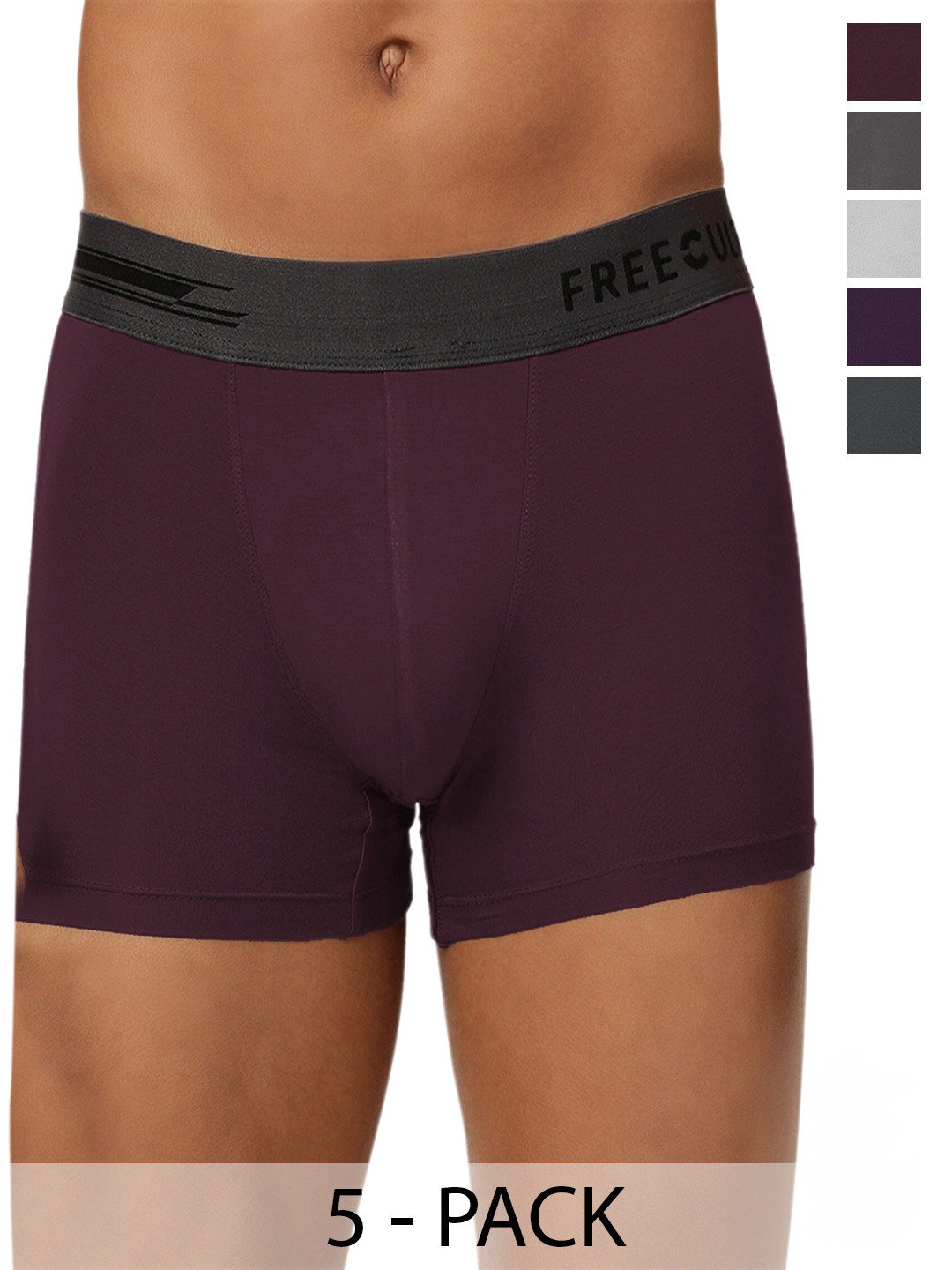 FREECULTR Pack Of 5 Mid-Rise Anti-Bacterial Trunks, White
FREECULTR Pack Of 5 Mid-Rise Anti-Bacterial Trunks, White