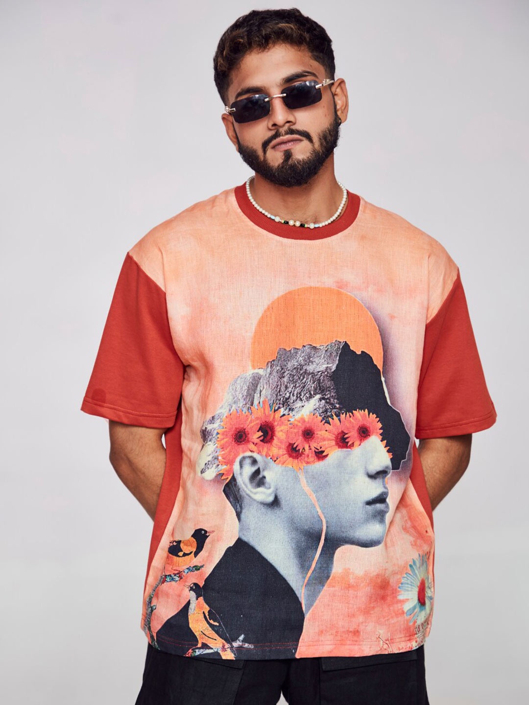ADDY'S for men Graphic Printed Drop-Shoulder Sleeves Linen Cotton Oversized T-shirt, Rust
ADDY'S for men Graphic Printed Drop-Shoulder Sleeves Linen Cotton Oversized T-shirt, Rust