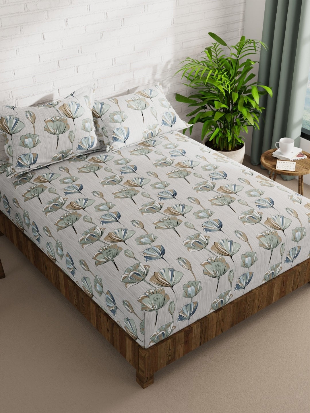 KOPA La-Vogue Grey & White Floral Microfiber 152 TC Queen Bedsheet With 2 Pillow Covers
KOPA La-Vogue Grey & White Floral Microfiber 152 TC Queen Bedsheet With 2 Pillow Covers