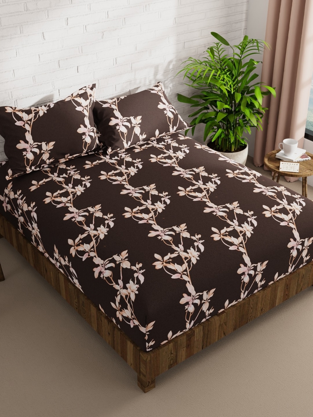 KOPA La-Vogue Brown & White Floral Microfiber 152 TC Queen Bedsheet With 2 Pillow Covers
KOPA La-Vogue Brown & White Floral Microfiber 152 TC Queen Bedsheet With 2 Pillow Covers
