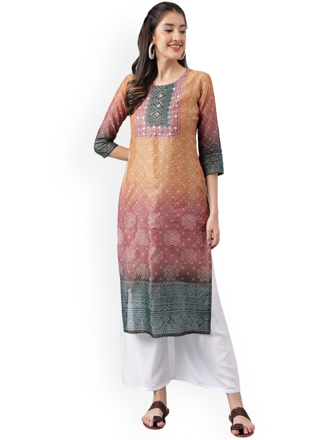 Nimayaa Ethnic Motifs Printed Kurta, Orange