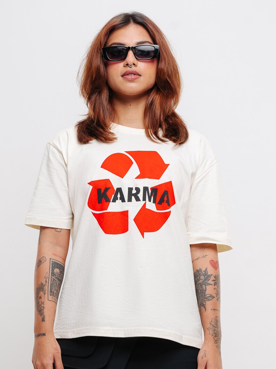 FREAKINS Graphic Printed Round Neck Drop-Shoulder Sleeves Oversized Pure Cotton T-shirt, White
FREAKINS Graphic Printed Round Neck Drop-Shoulder Sleeves Oversized Pure Cotton T-shirt, White