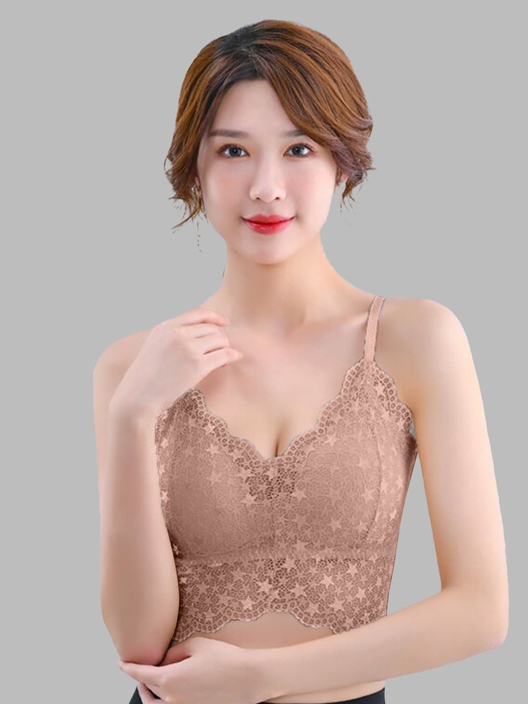FIMBUL Self Designed Medium Coverage Lightly Padded Bralette Bra With All Day Comfort, Brown
FIMBUL Self Designed Medium Coverage Lightly Padded Bralette Bra With All Day Comfort, Brown