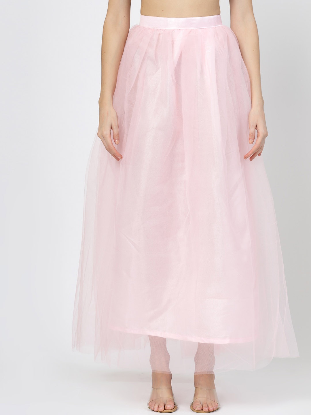 BAESD Flared Maxi Length skirt, Pink