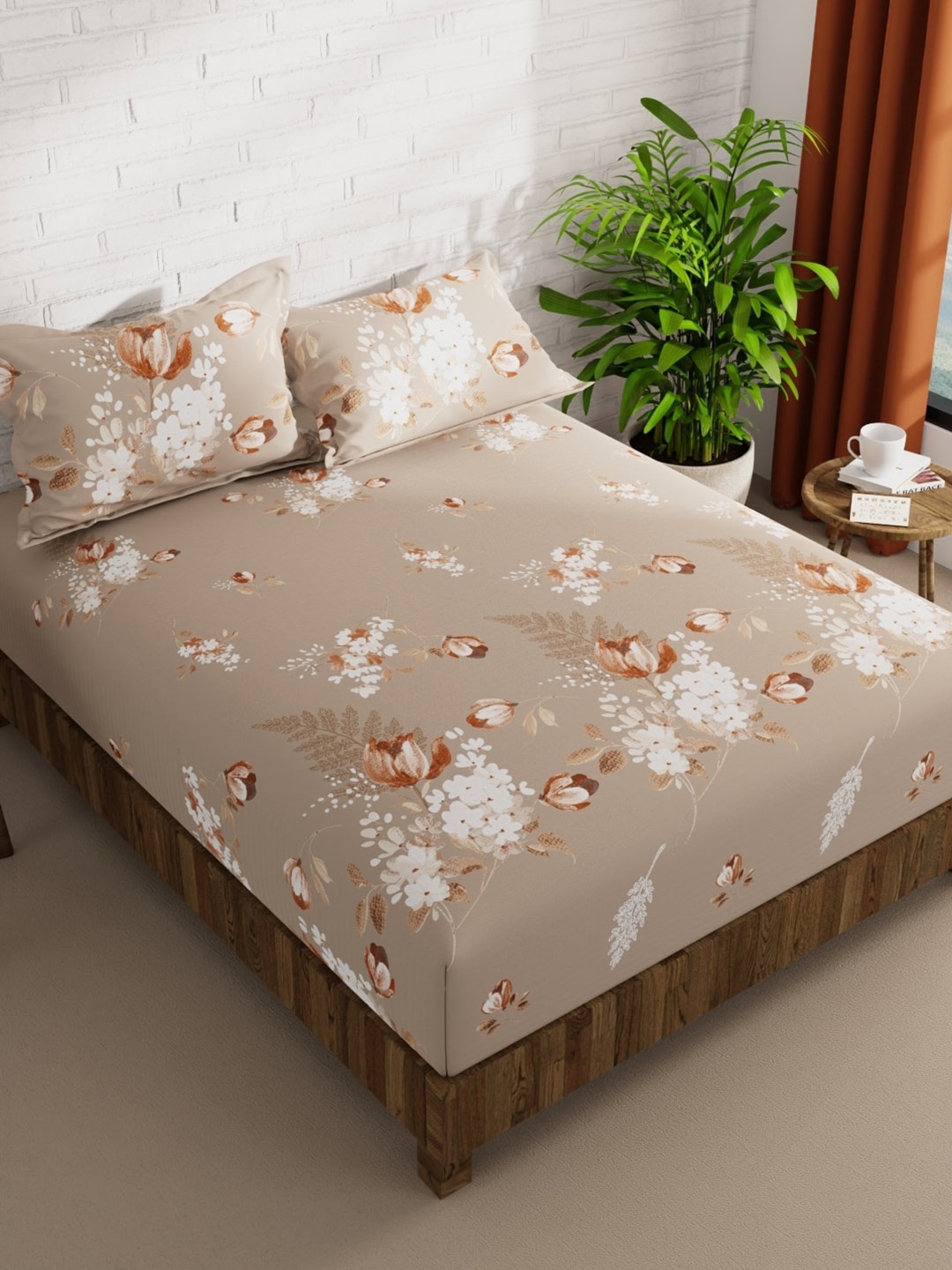 KOPA La-Vogue Brown & White Floral Microfiber 152 TC Queen Bedsheet With 2 Pillow Covers
KOPA La-Vogue Brown & White Floral Microfiber 152 TC Queen Bedsheet With 2 Pillow Covers