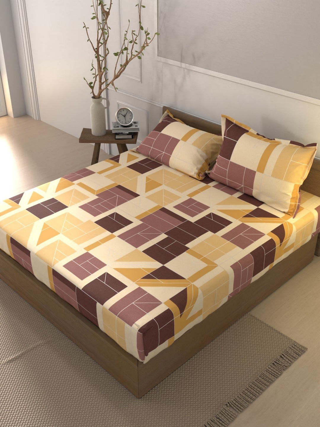 BIANCA Mt Fit Yellow Printed Cotton 144 TC Fitted King Bedsheet with 2 Pillow Covers
BIANCA Mt Fit Yellow Printed Cotton 144 TC Fitted King Bedsheet with 2 Pillow Covers