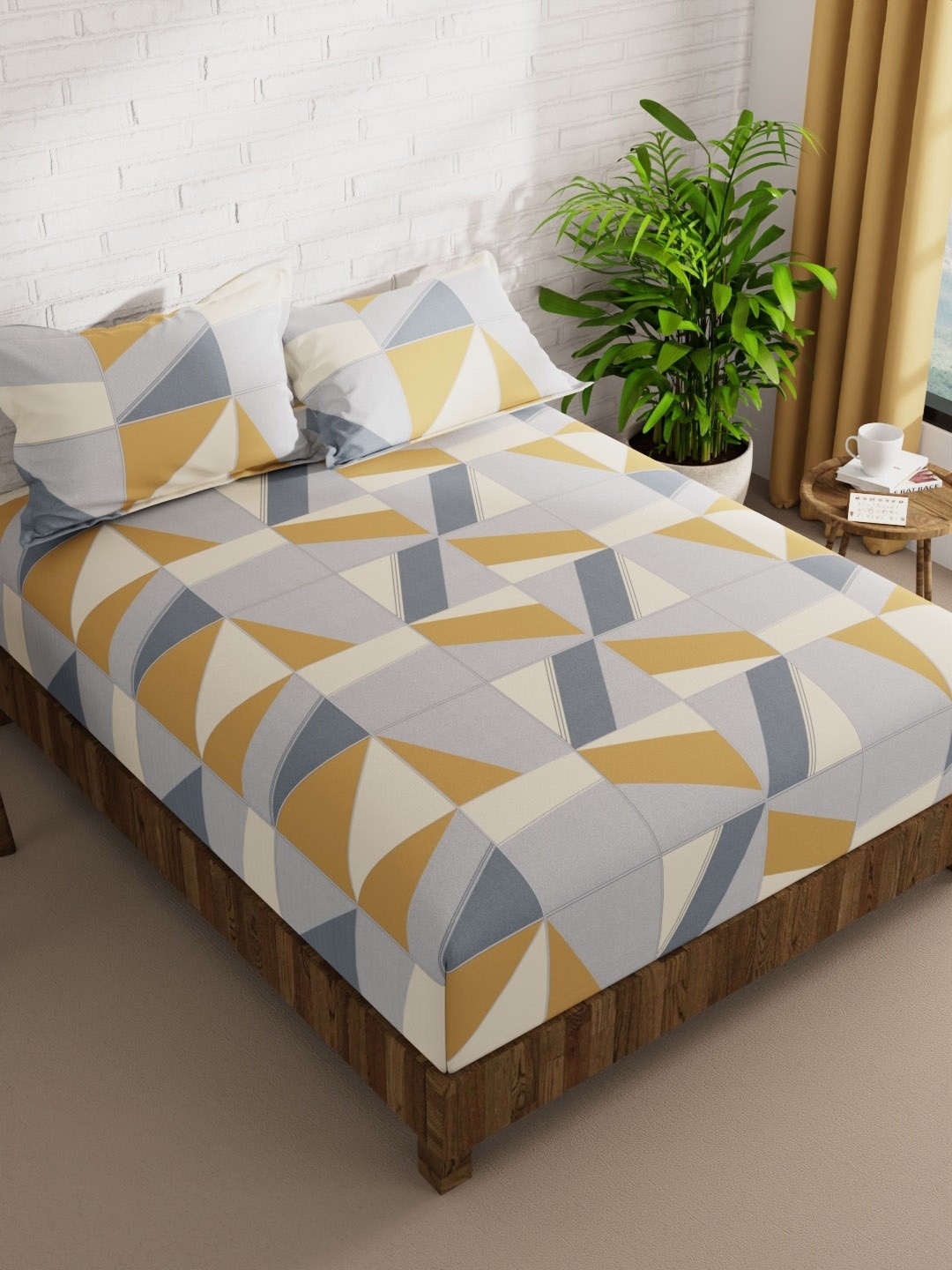 BIANCA Envogue Yellow & White Geometric Microfiber 152 TC Queen Bedsheet & 2 Pillow Covers
BIANCA Envogue Yellow & White Geometric Microfiber 152 TC Queen Bedsheet & 2 Pillow Covers