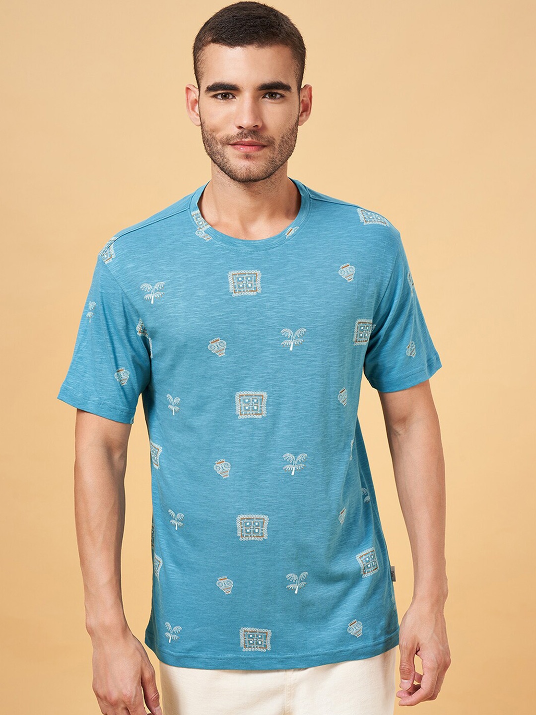 7 Alt by Pantaloons Conversational Printed Round Neck Cotton Relaxed Fit T-shirt, Teal
7 Alt by Pantaloons Conversational Printed Round Neck Cotton Relaxed Fit T-shirt, Teal