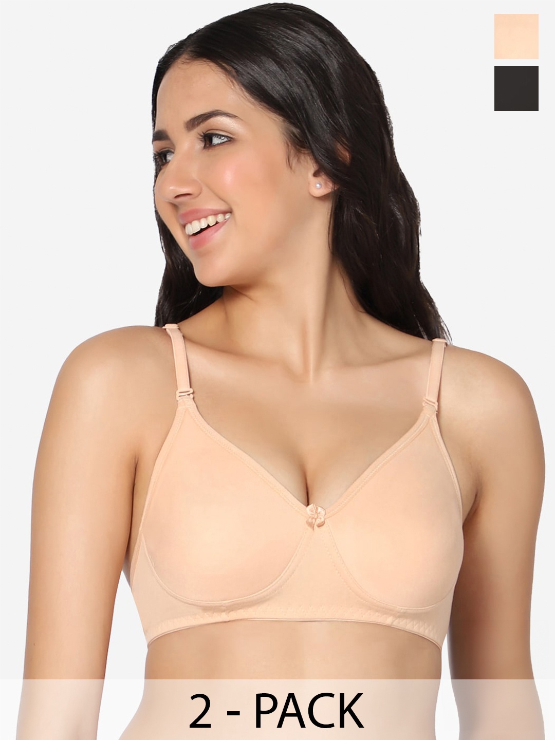 In Care Pack Of 2 Full Coverage All Day Comfort Super Support Bra Cotton T-shirt Bra, Black
In Care Pack Of 2 Full Coverage All Day Comfort Super Support Bra Cotton T-shirt Bra, Black