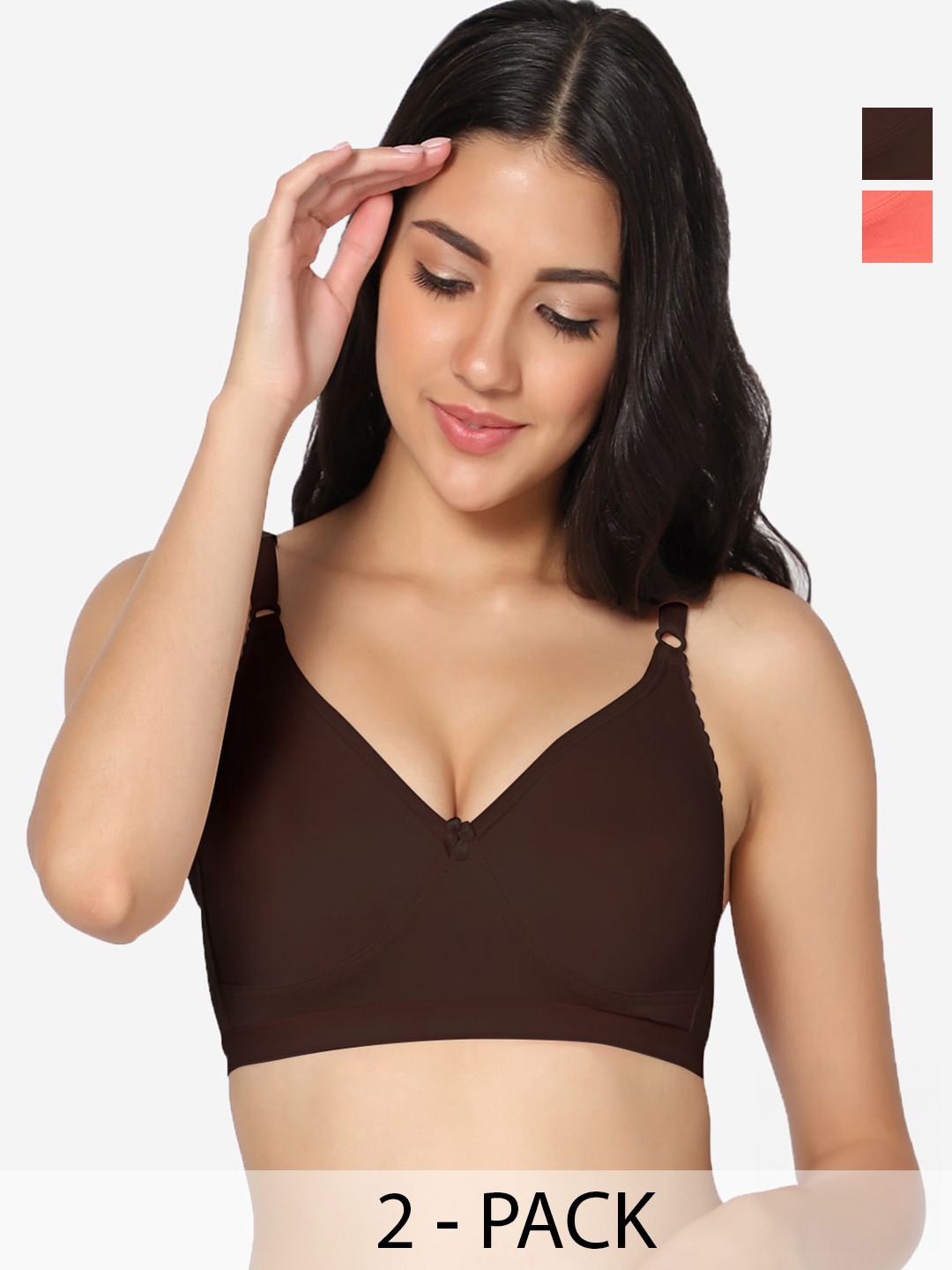 In Care Pack Of 2 Full Coverage Non Padded Pure Cotton T-shirt Bras With All Day Comfort, Coral
In Care Pack Of 2 Full Coverage Non Padded Pure Cotton T-shirt Bras With All Day Comfort, Coral